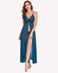 Heart Lingerie High Split Long Gown Dress