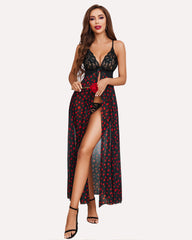 Leopard High Split Maxi Gown Dress