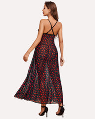 Leopard High Split Maxi Gown Dress