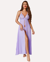 Heart Lingerie High Split Long Gown Dress