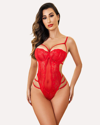Body Teddy Lingeries Dantela Deep V