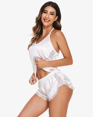 Set de pijamale din satin Cami Dantela