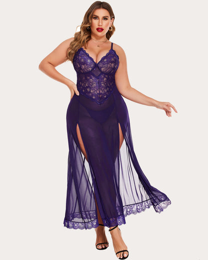 Mesh Maxi Side Slits Dress