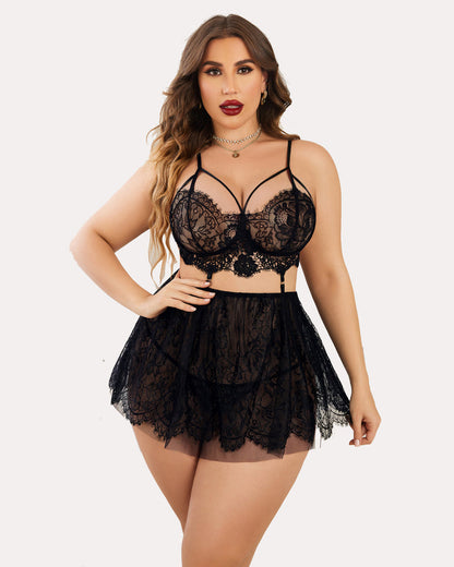 Lenjerie de noapte Babydoll Dantela Mesh