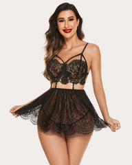 Lace Mesh Nightwear Chemise Nightie