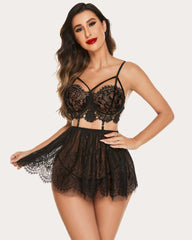 Lace Mesh Nightwear Chemise Nightie