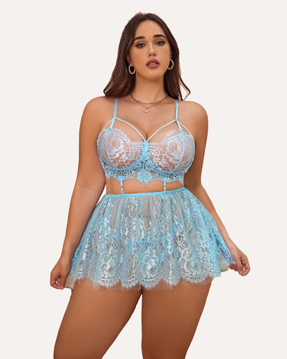 Lenjerie Plus Size Babydoll Lace Nighty