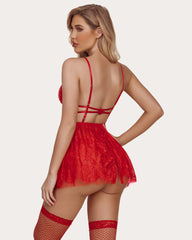 Lace Mesh Nightwear Chemise Nightie