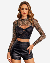 Mock Neck Long Sleeve Crop Top