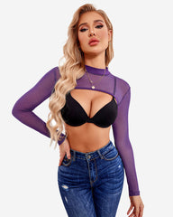 Mock Neck Long Sleeve Crop Top