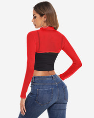 Mock Neck Long Sleeve Crop Top