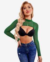 Mock Neck Long Sleeve Crop Top