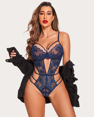 Deep V Lingerie Bodysuit Sexy Lace One Piece