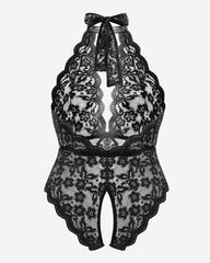 Plus Size Lace Bodysuit Halter Teddy