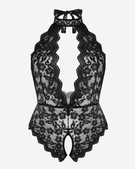 Plus Size Lace Bodysuit Halter Teddy