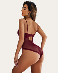 Body Snap Crotch Lace Teddy 