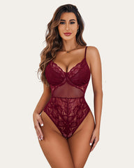 Body Snap Crotch Lace Teddy 