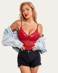 Body Snap Crotch Lace Teddy 