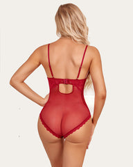 Body Snap Crotch Lace Teddy 