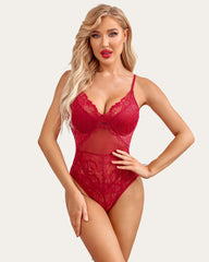 Body Snap Crotch Lace Teddy 