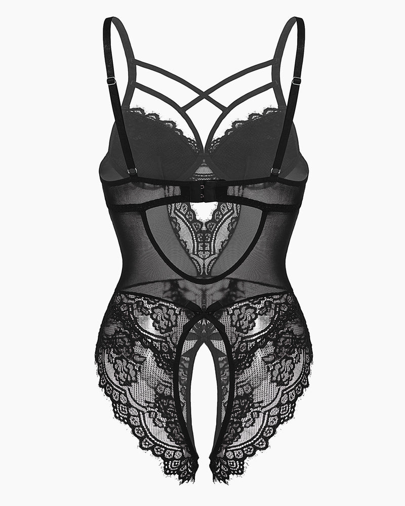 Body cu ham din dantela florala