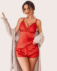 Set pijamale nunta din satin Set camisole din dantela