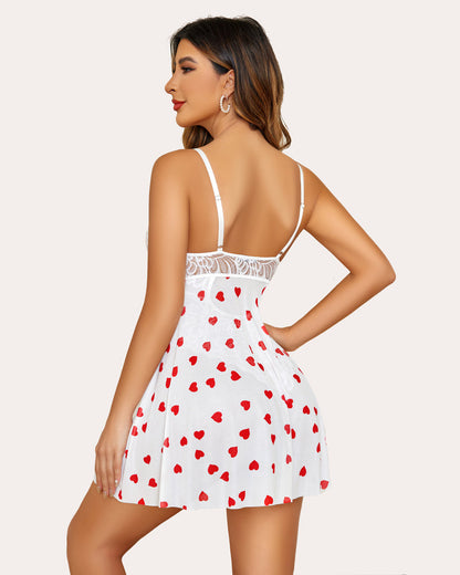 Cămașă de noapte Floral Snap Crotch Teddy Lace