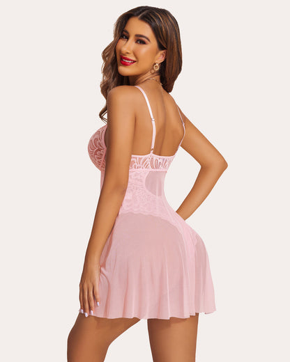 Cămașă de noapte Floral Snap Crotch Teddy Lace