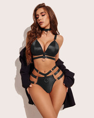 3 Pieces Bondage Lingerie Set