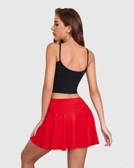 Pleated Drawstring High Waist Skirt