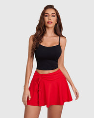 Pleated Drawstring High Waist Skirt