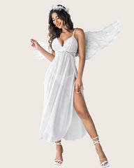 Mesh Nightdress Strappy Exotic Side Slits Sleepwear