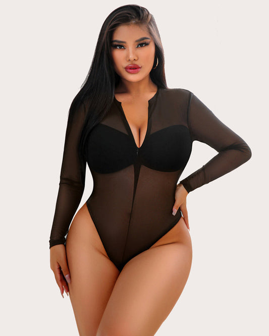 Body transparent cu fermoar cu fermoar