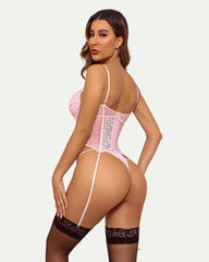 Garter Lingerie Set Tummy Control Teddy