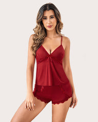 Cami Set Lace Trim Short Pjs Sets with Shorts