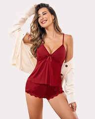 Cami Set Lace Trim Short Pjs Sets with Shorts