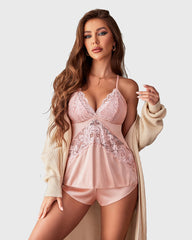 Satin Pajama Set Silky 2 Piece Pj Short Sets