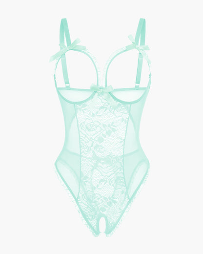 Leopard One Piece Lingerie Lace Mini Bodysuit
