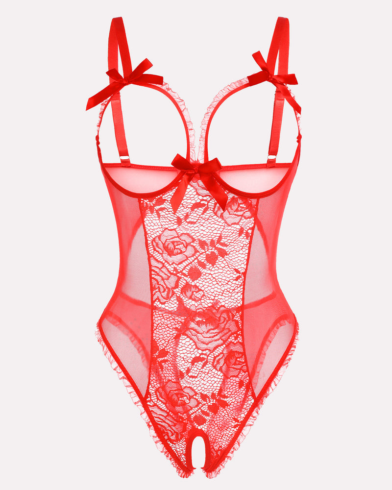 Leopard One Piece Lingerie Lace Mini Bodysuit