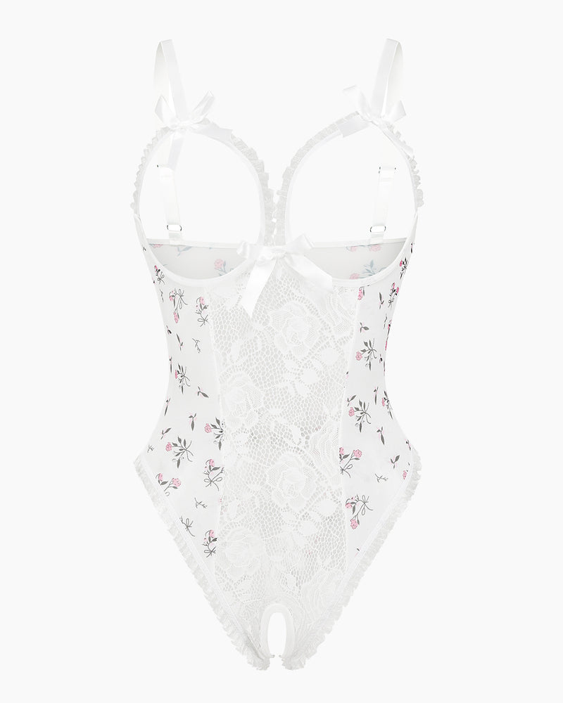 Leopard One Piece Lingerie Lace Mini Bodysuit