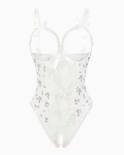 Leopard One Piece Lingerie Lace Mini Bodysuit