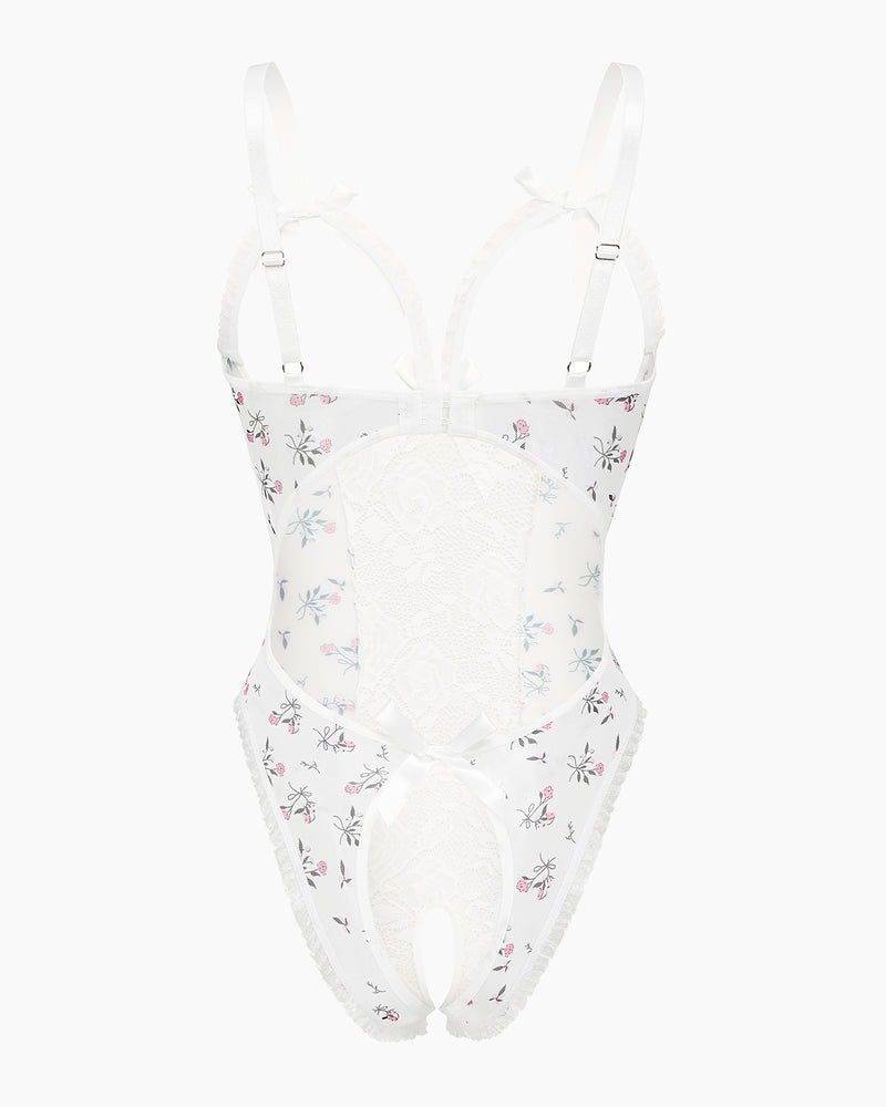 Leopard One Piece Lingerie Lace Mini Bodysuit