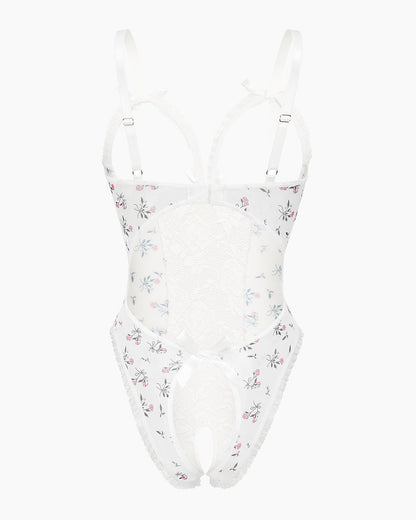 Leopard One Piece Lingerie Lace Mini Bodysuit