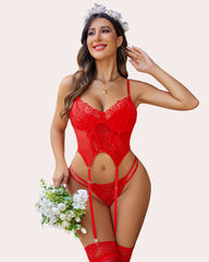 2 Piece Push Up Sets Corset Tops With Underwire