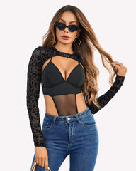 Buckle Shrug Bodysuit Crop Top Set