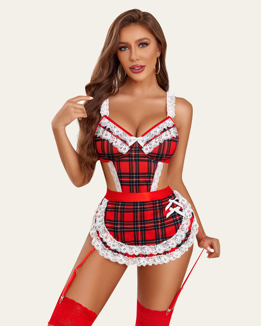 Tinuta Cosplay Maid Teddy carouri dantela