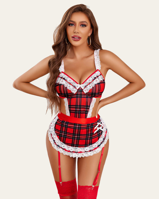 Tinuta Cosplay Maid Teddy carouri dantela