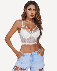 Topuri bustiere din dantelă, cu două straturi, cu susținere, bralette, camiu