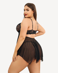 Cămăși de noapte Babydoll Mireasă din Dantela Plus Size