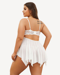 Cămăși de noapte Babydoll Mireasă din Dantela Plus Size